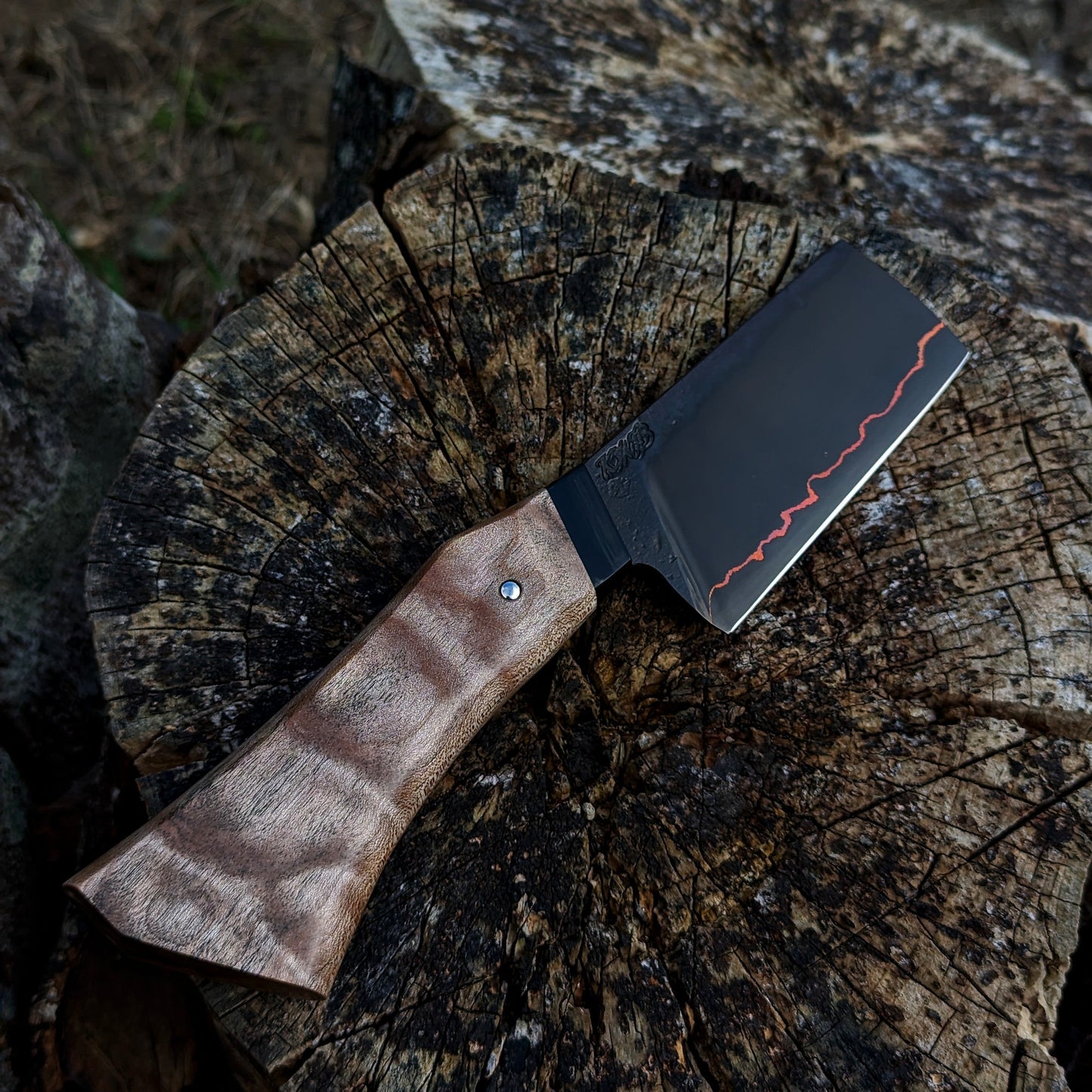 85mm Copper herb cleaver | Handmade Kitchen Knives - KWB Knives