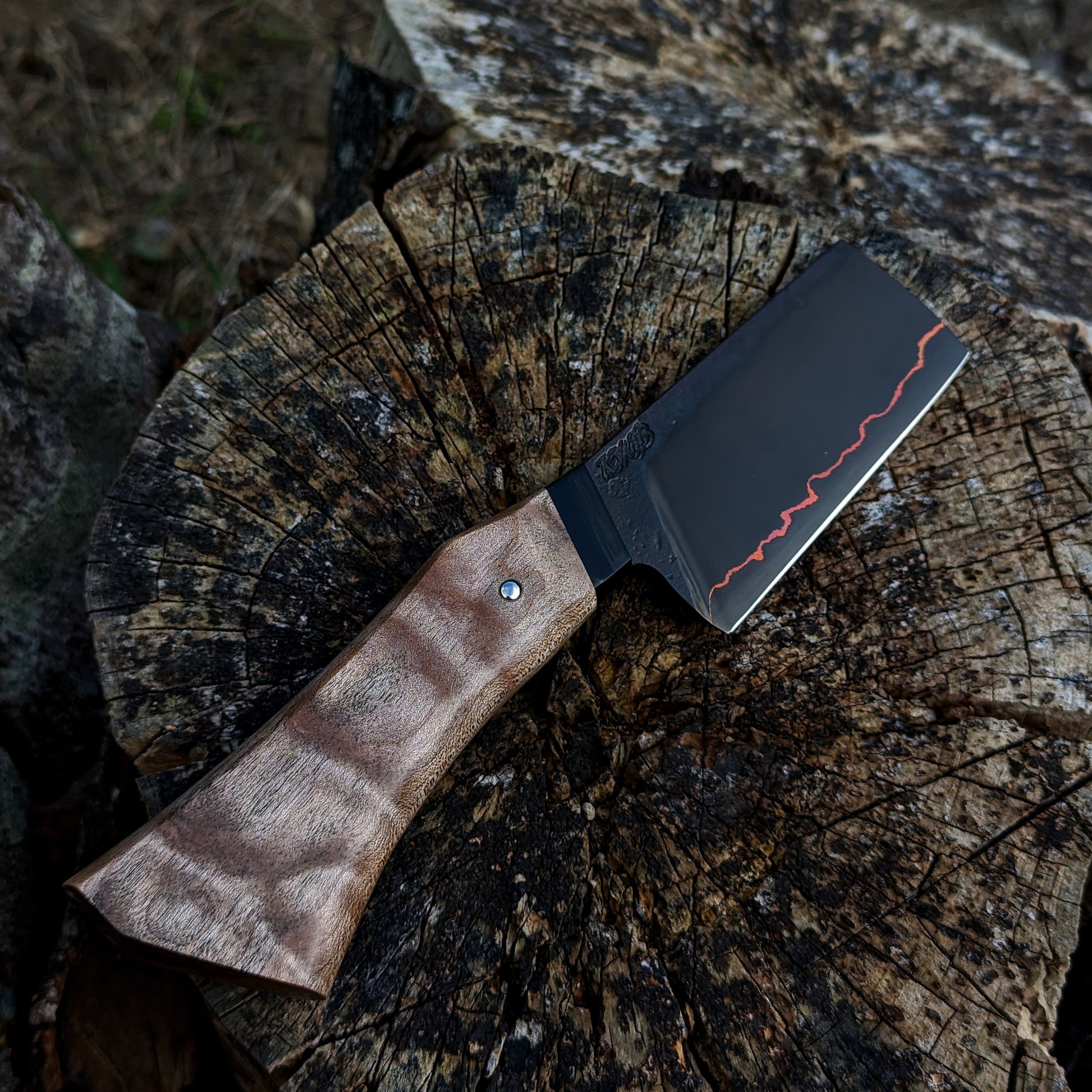 85mm Copper herb cleaver | Handmade Kitchen Knives - KWB Knives