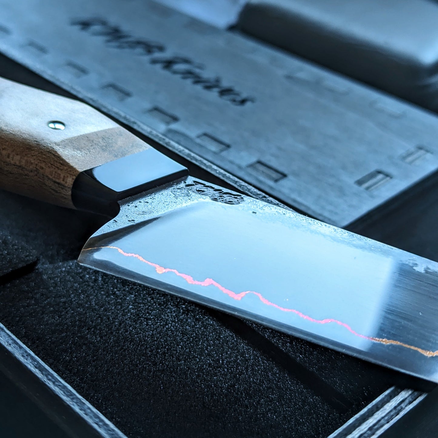 85mm Copper herb cleaver | Handmade Kitchen Knives - KWB Knives