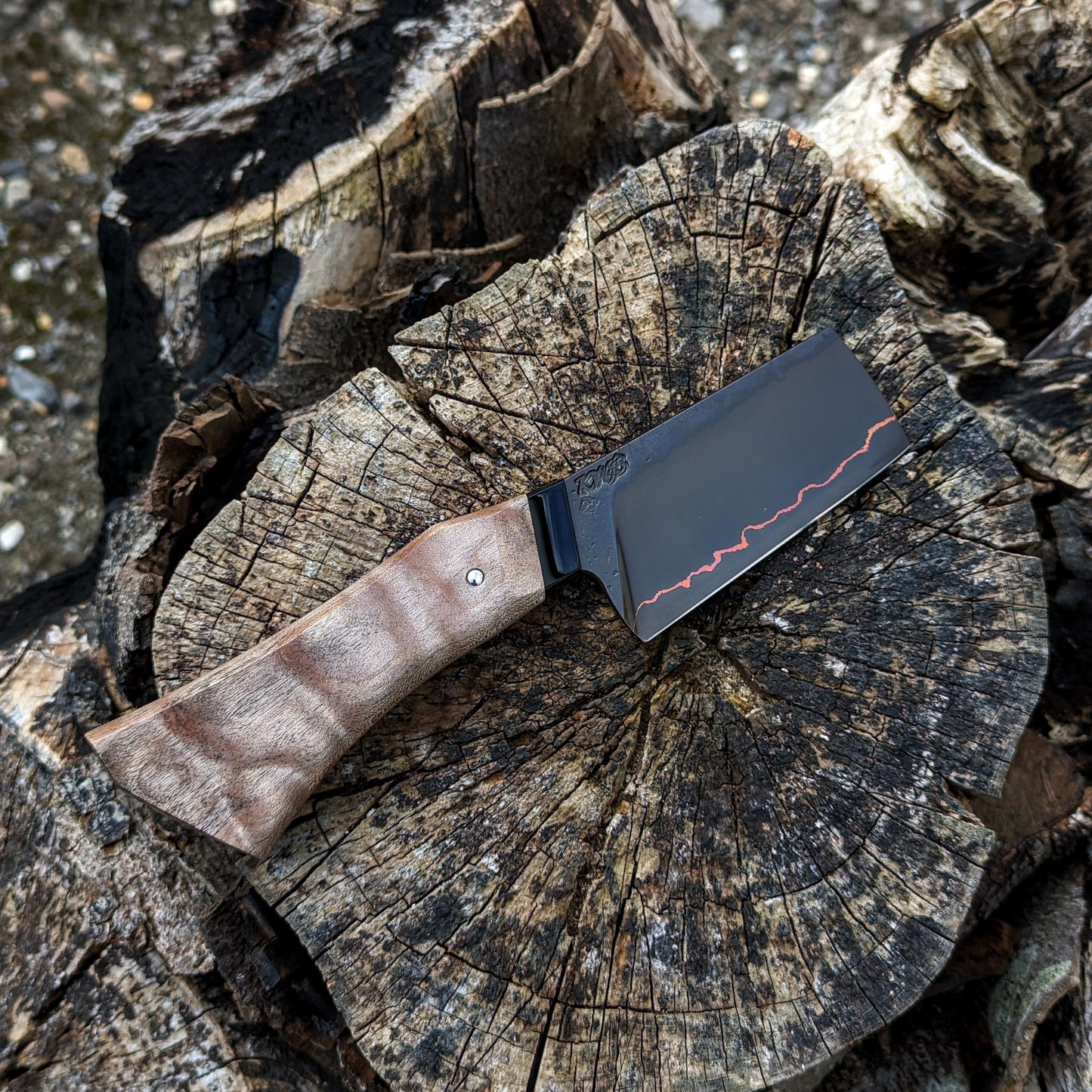 85mm Copper herb cleaver | Handmade Kitchen Knives - KWB Knives