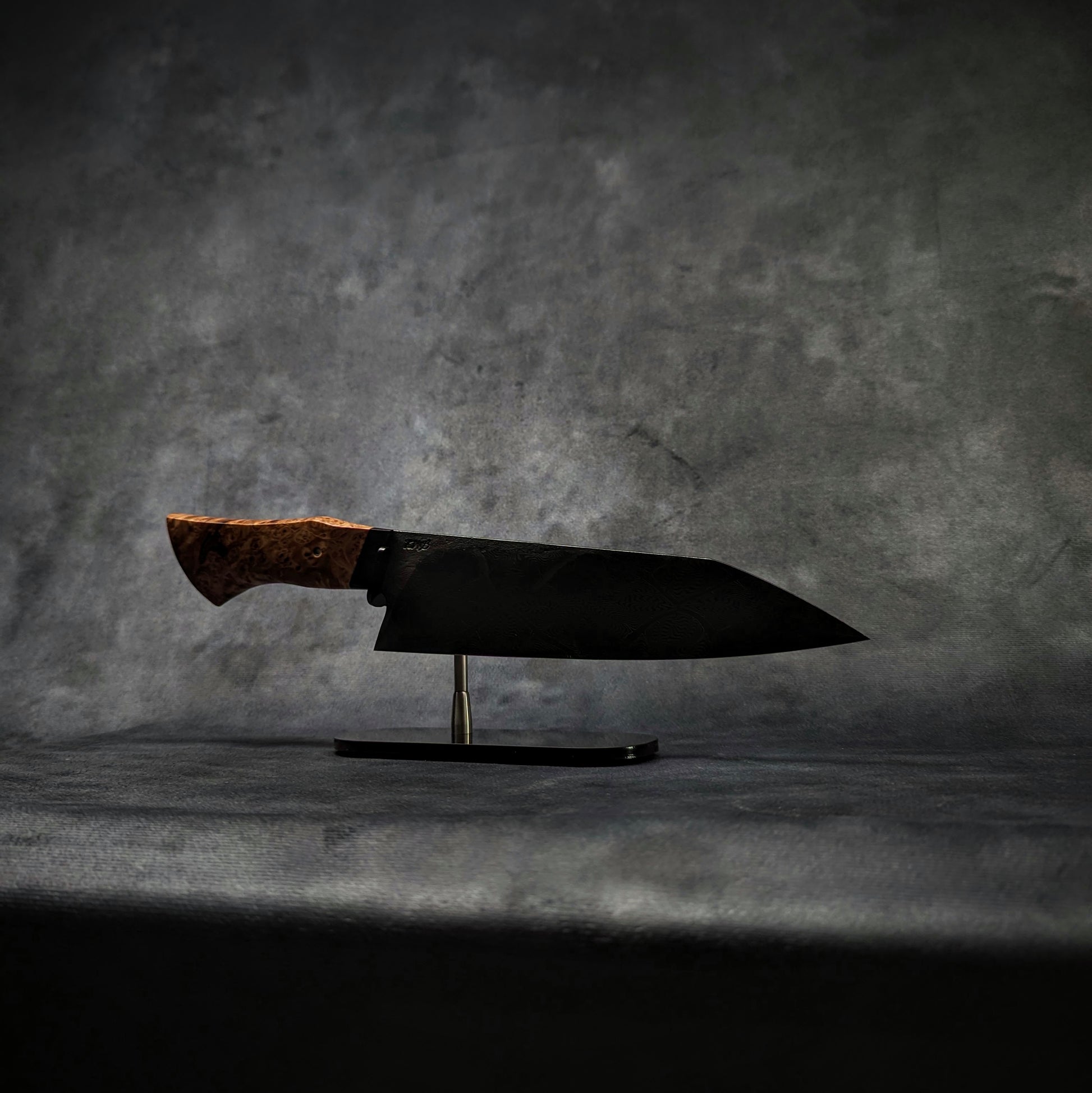 225mm Mosaic damascus Santoku | Handmade Kitchen Knives-KWB Knives