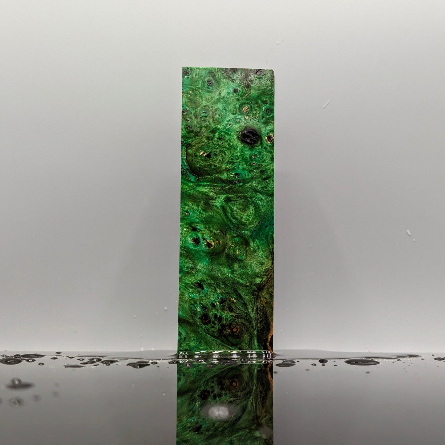 Green Stabilised Chestnut Burr Handle Block-KWB Knives