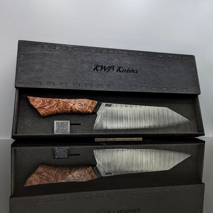 230mm Ladder damascus K-tip Gyuto | Handmade Kitchen Knives-KWB Knives