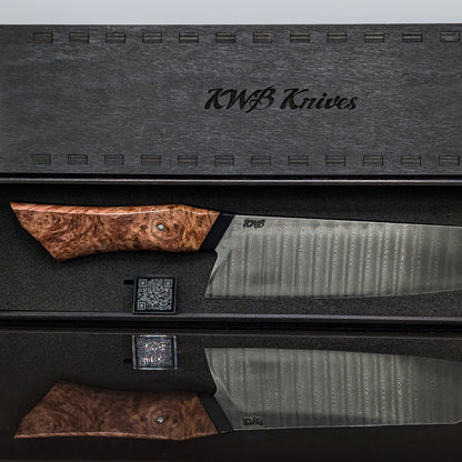 230mm Ladder damascus K-tip Gyuto | Handmade Kitchen Knives-KWB Knives