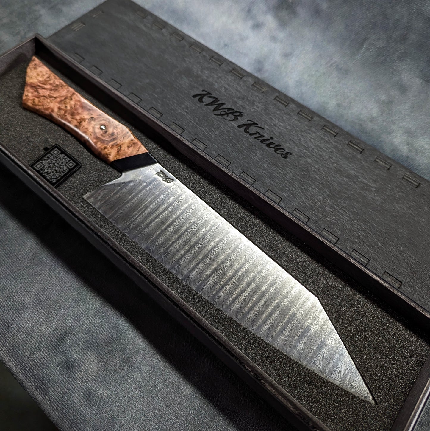 230mm Ladder damascus K-tip Gyuto | Handmade Kitchen Knives-KWB Knives