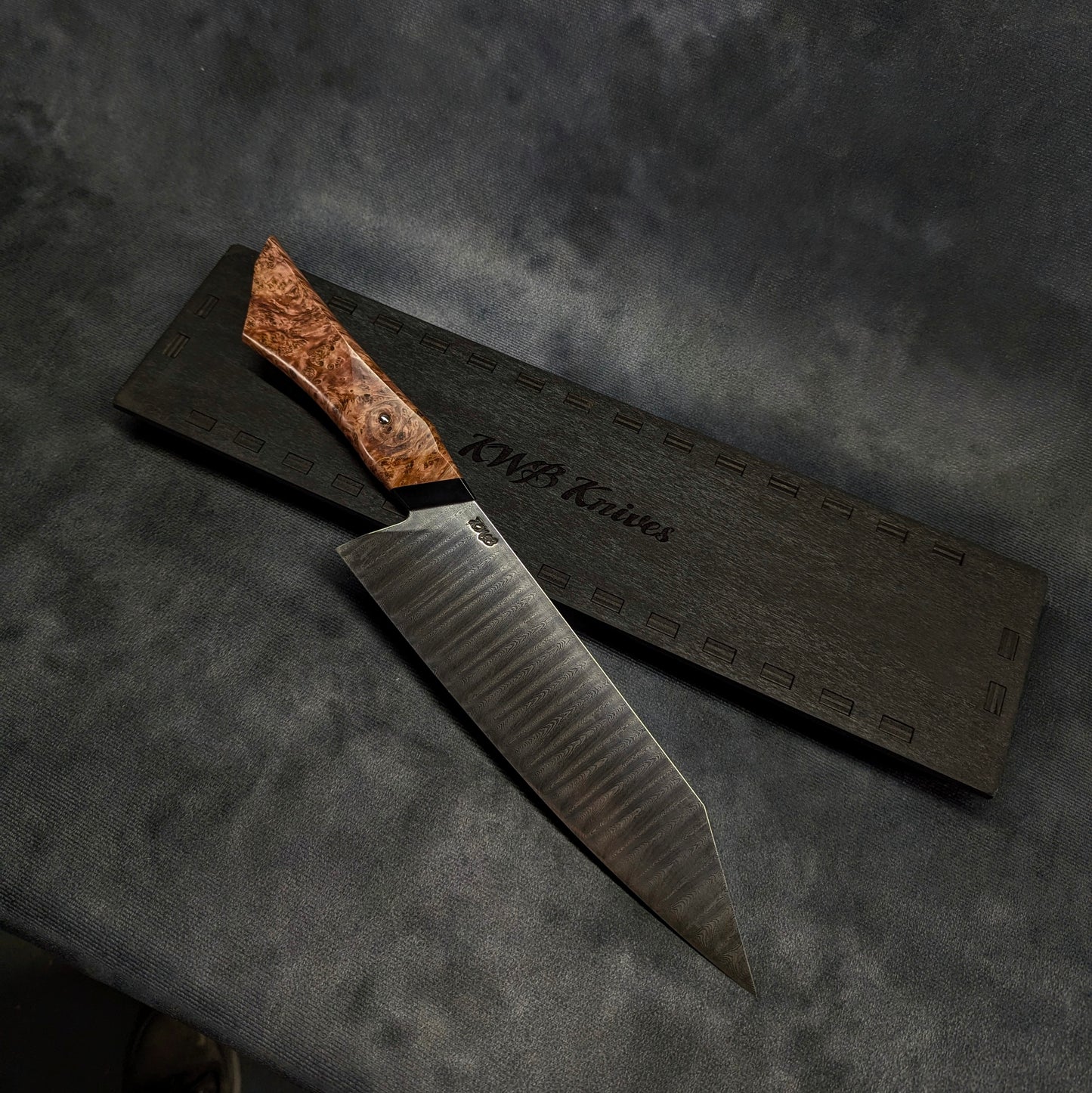 230mm Ladder damascus K-tip Gyuto | Handmade Kitchen Knives-KWB Knives