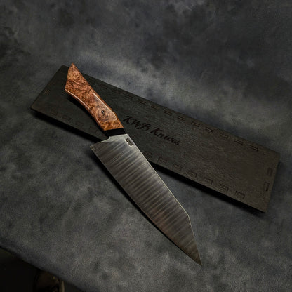 230mm Ladder damascus K-tip Gyuto | Handmade Kitchen Knives-KWB Knives