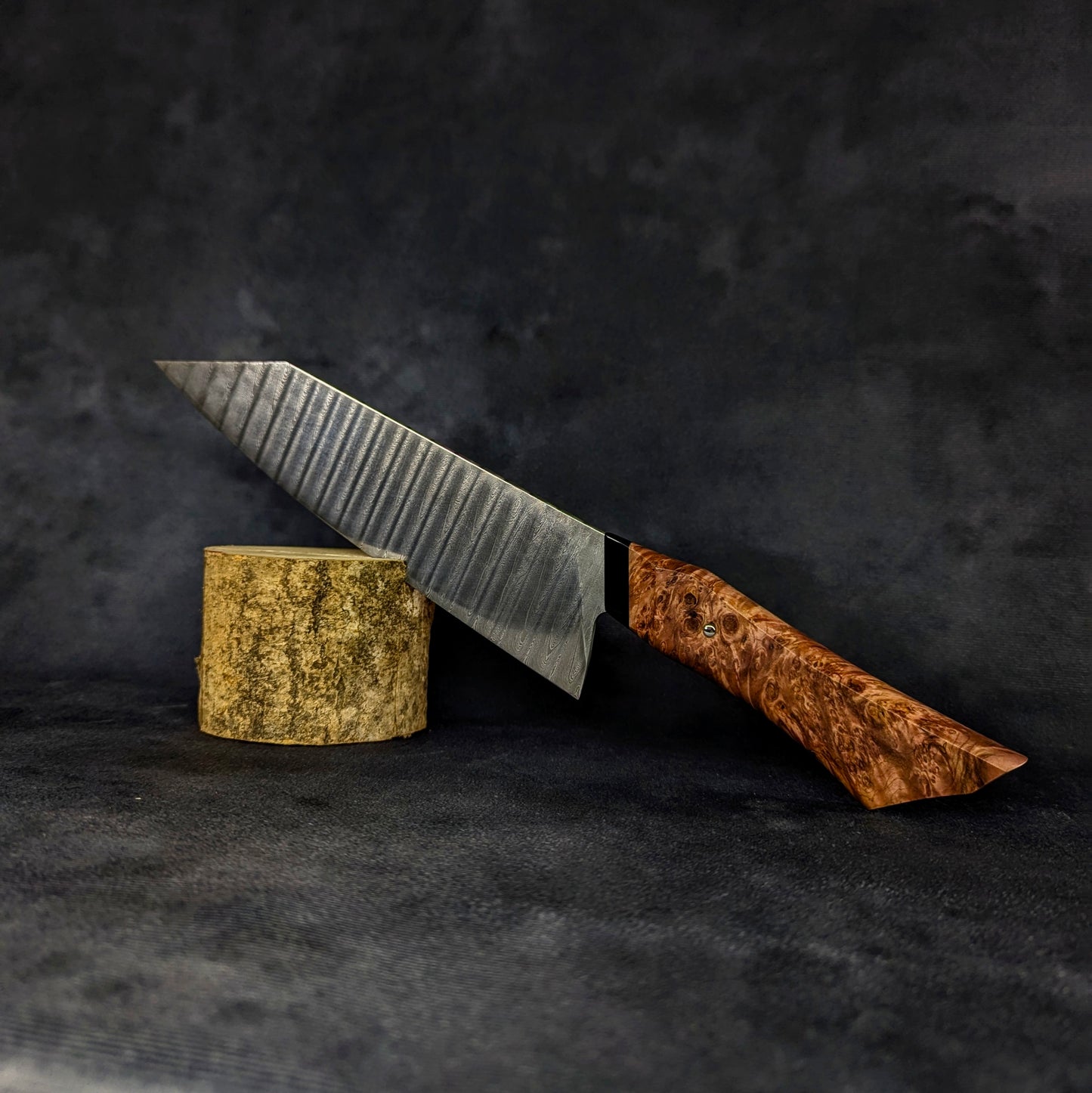 230mm Ladder damascus K-tip Gyuto | Handmade Kitchen Knives-KWB Knives
