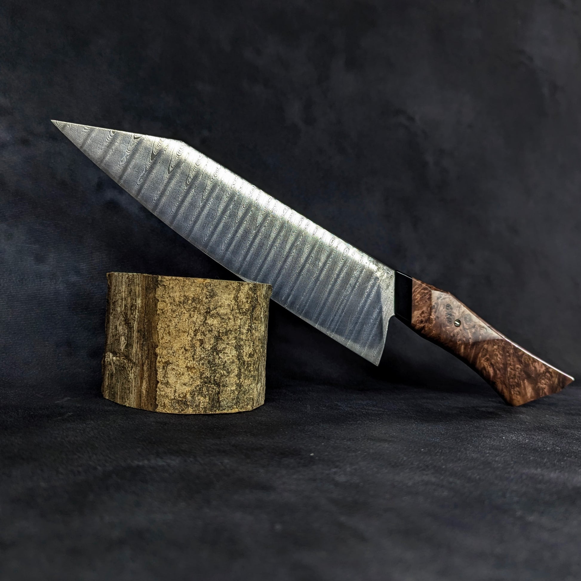 230mm Ladder damascus K-tip Gyuto | Handmade Kitchen Knives-KWB Knives