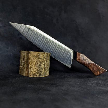 230mm Ladder damascus K-tip Gyuto | Handmade Kitchen Knives-KWB Knives