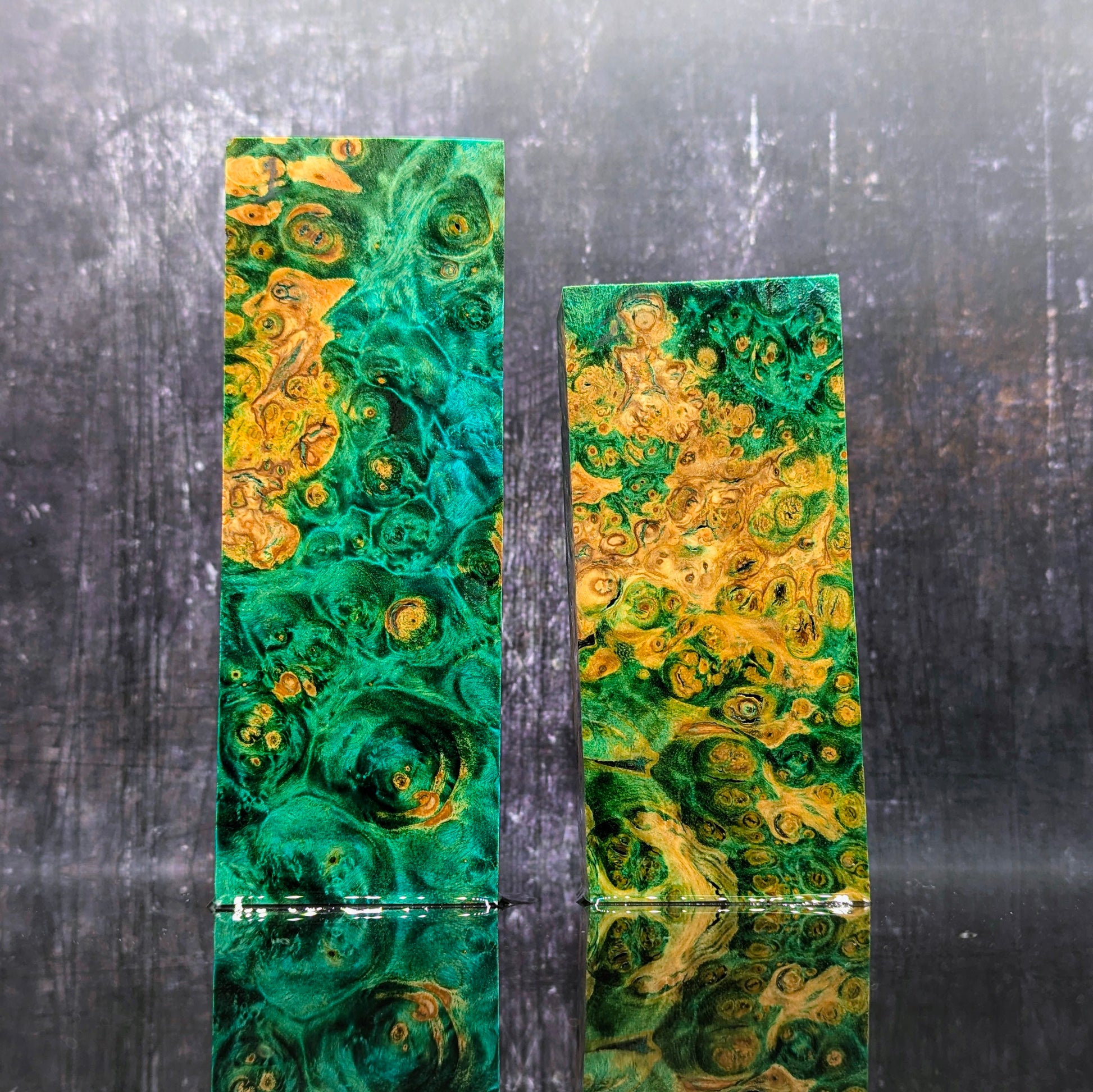 Premium Teal Stabilised York Gum Handle Blocks-KWB Knives