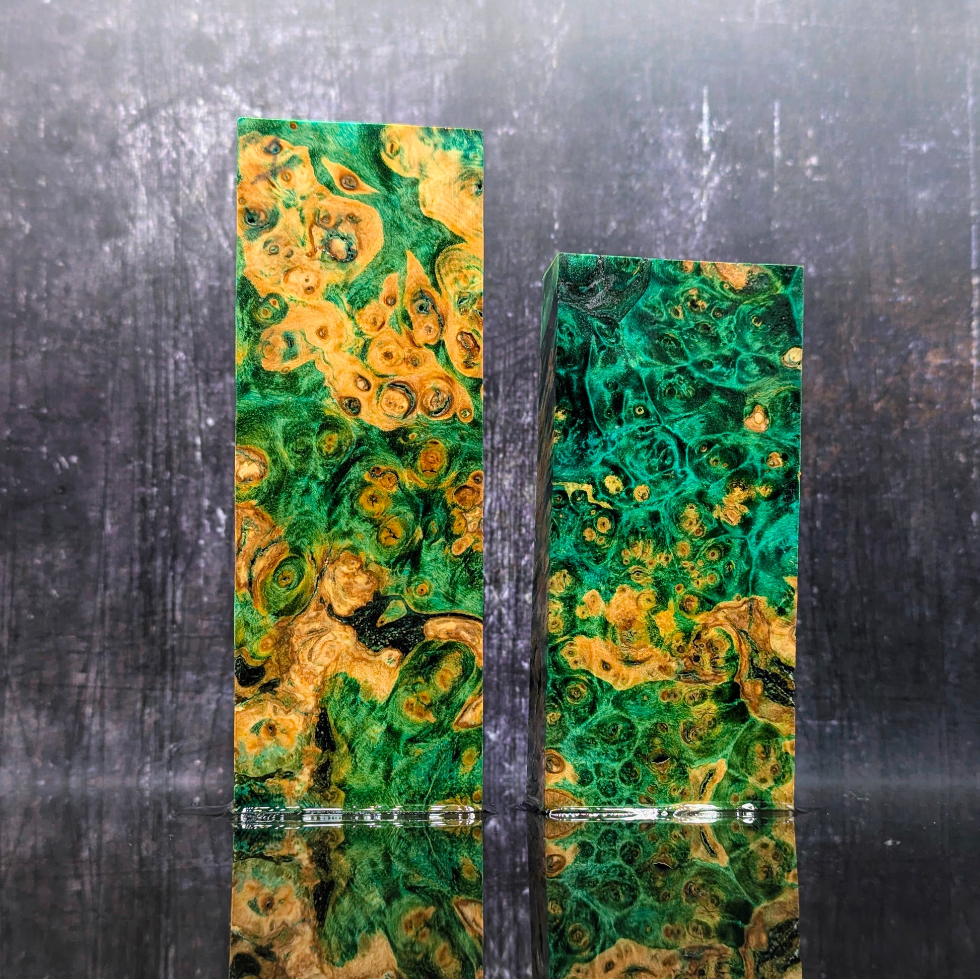 Premium Teal Stabilised York Gum Handle Blocks-KWB Knives