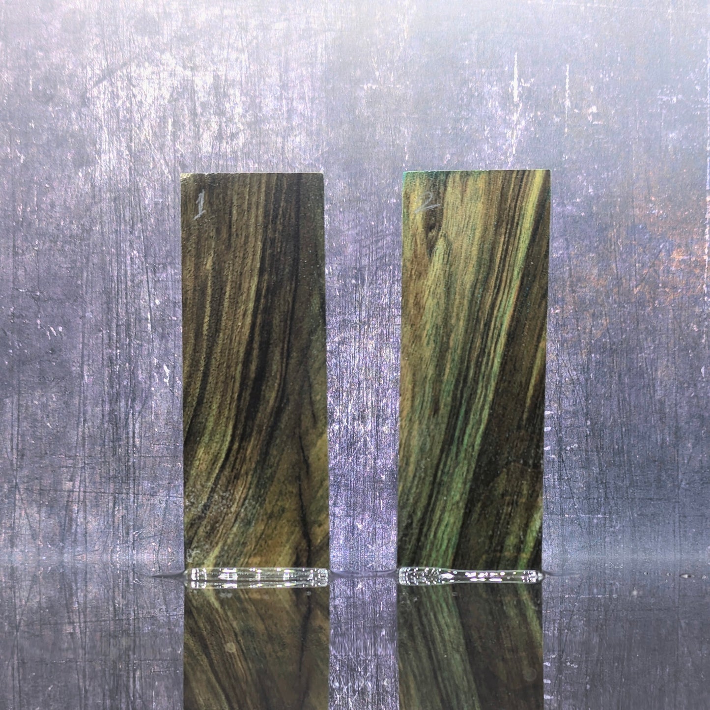 Teal Stabilised Walnut Handle Blocks-KWB Knives