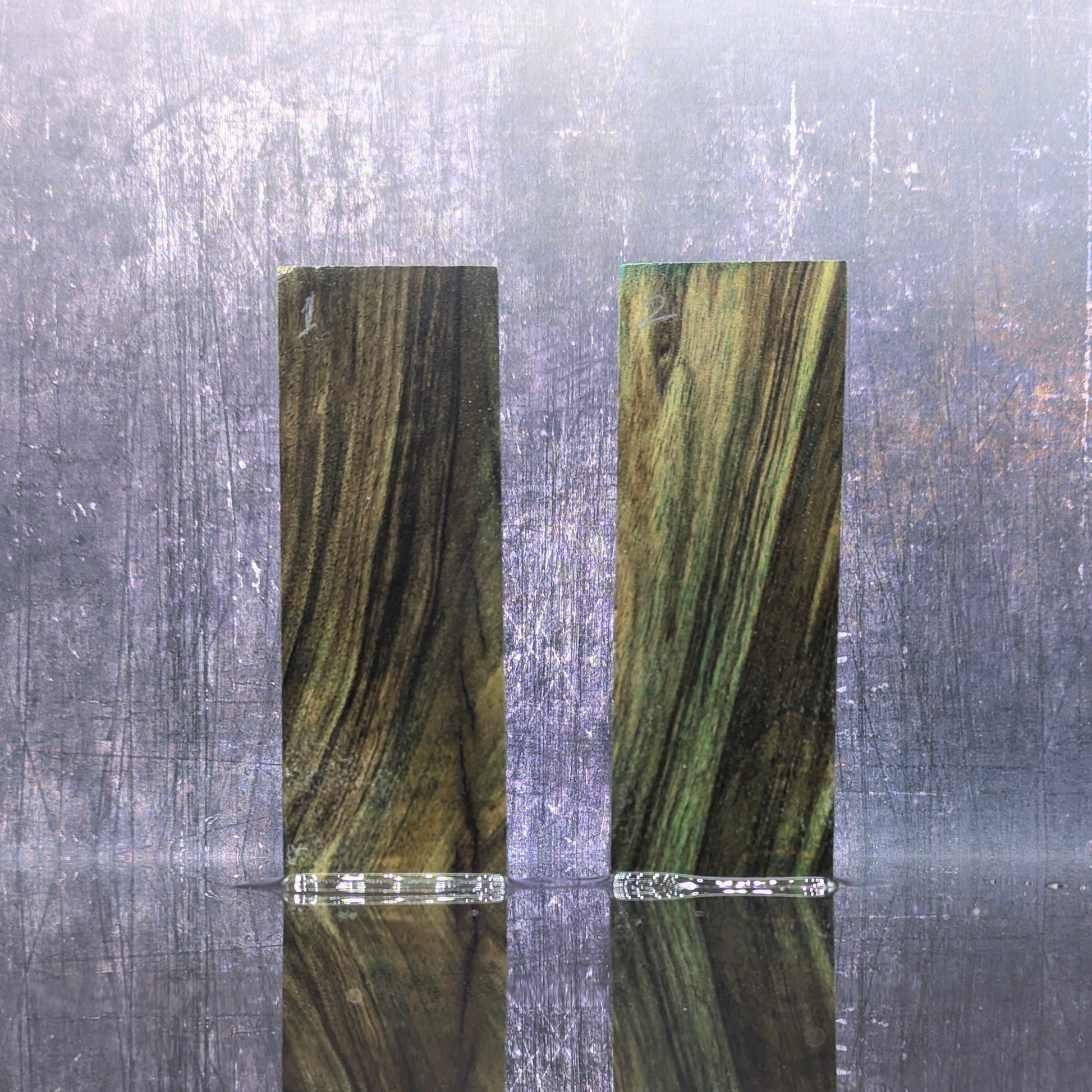 Teal Stabilised Walnut Handle Blocks-KWB Knives