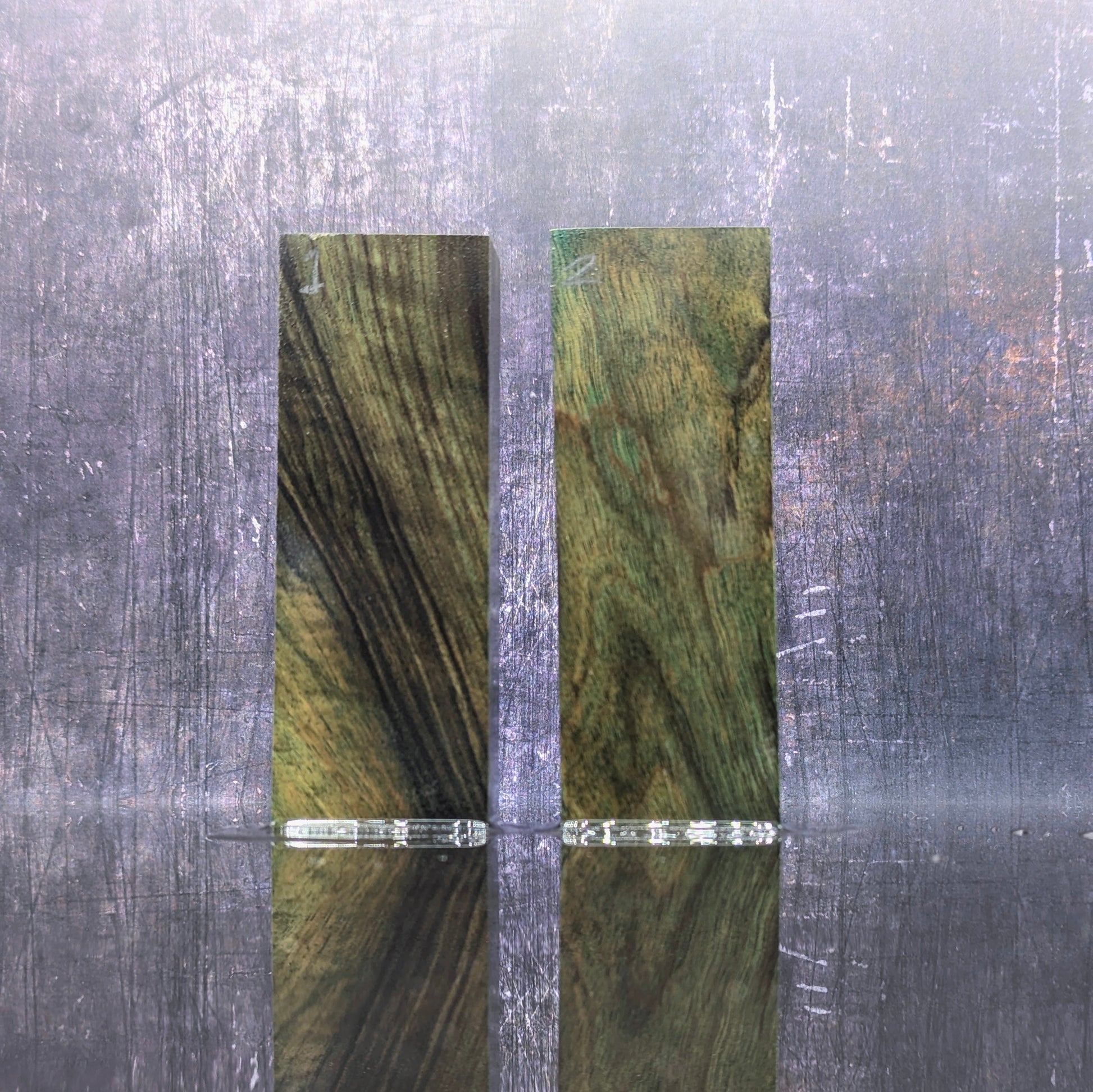 Teal Stabilised Walnut Handle Blocks-KWB Knives
