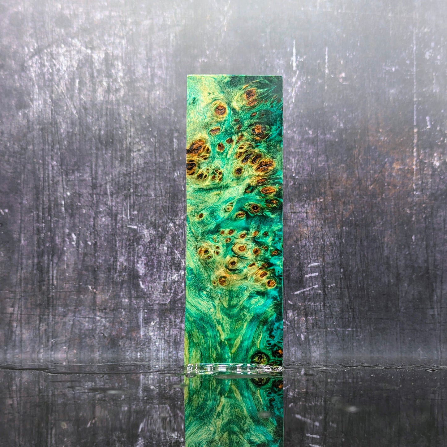 Teal Stabilised Poplar Handle Block-KWB Knives