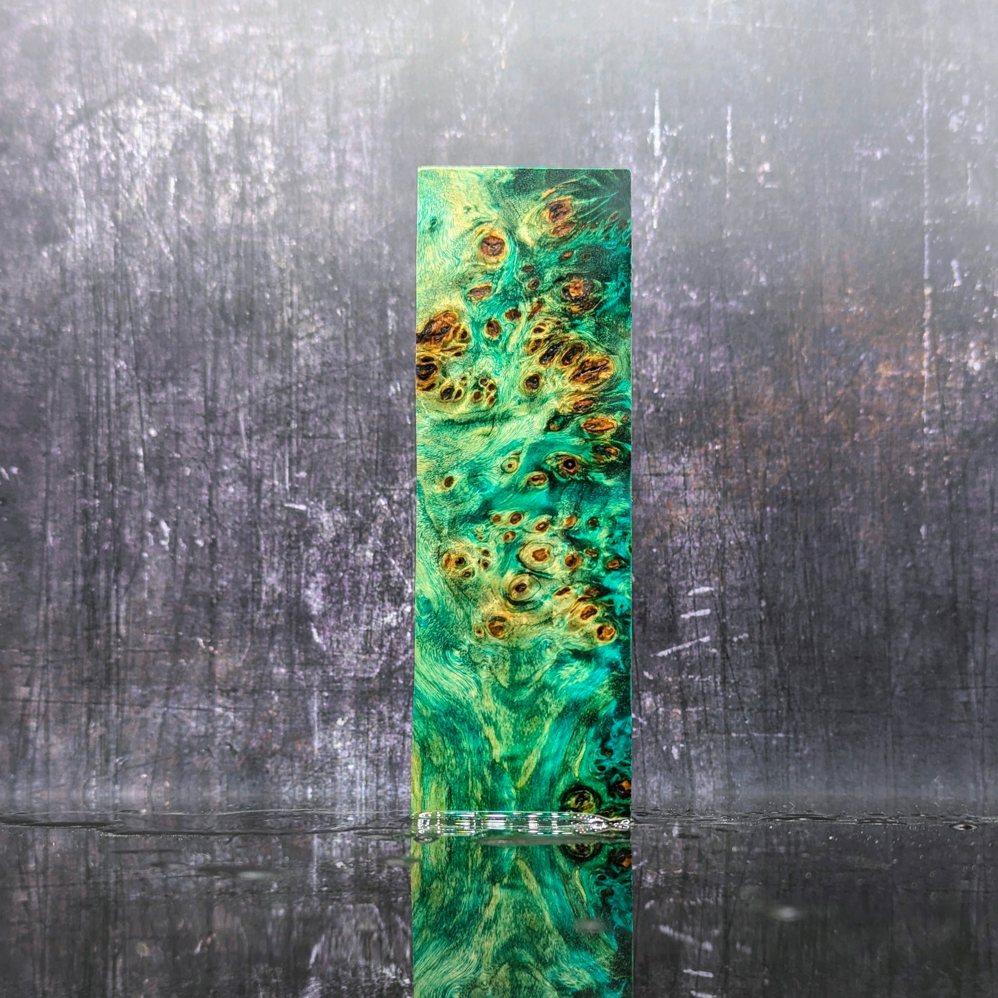 Teal Stabilised Poplar Handle Block-KWB Knives