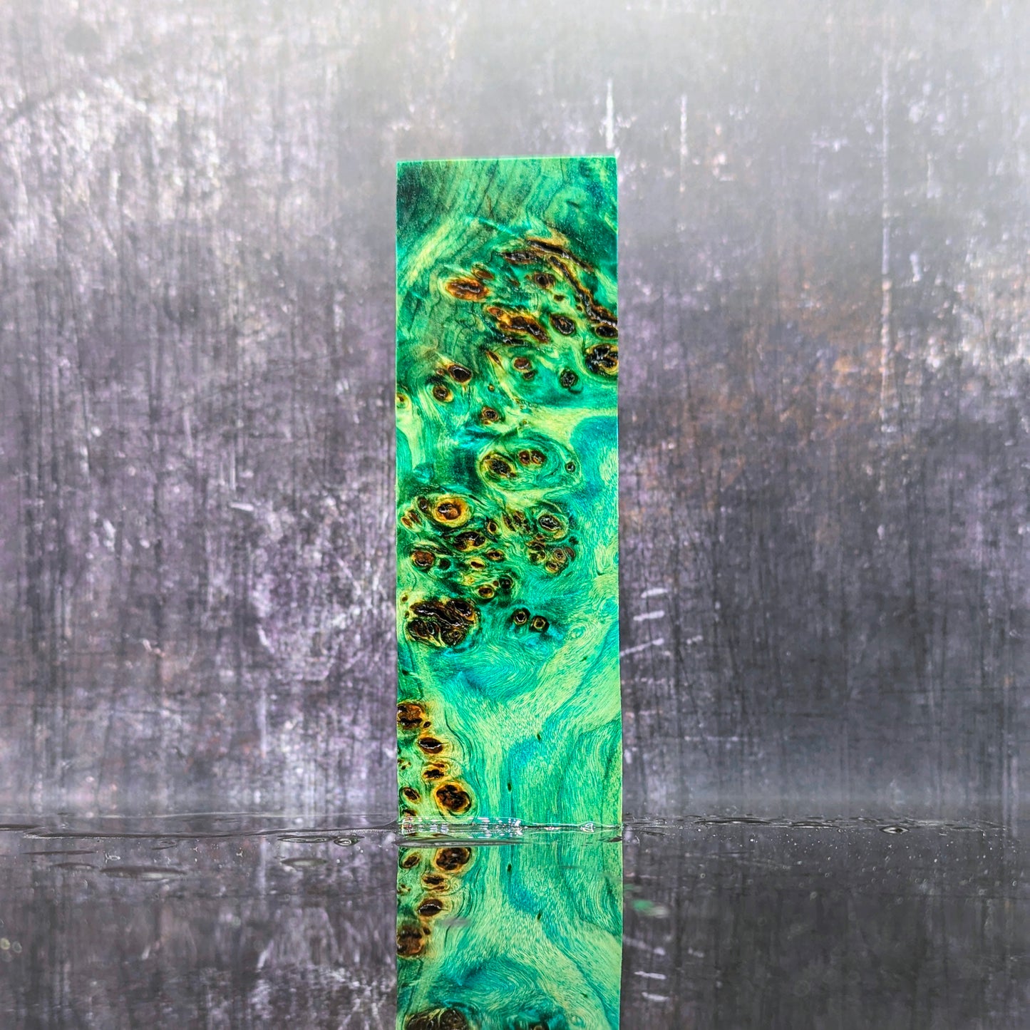 Teal Stabilised Poplar Handle Block-KWB Knives