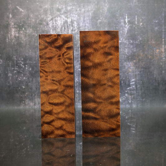 Two Premium Stabilised Pomelle sapele Handle Blocks