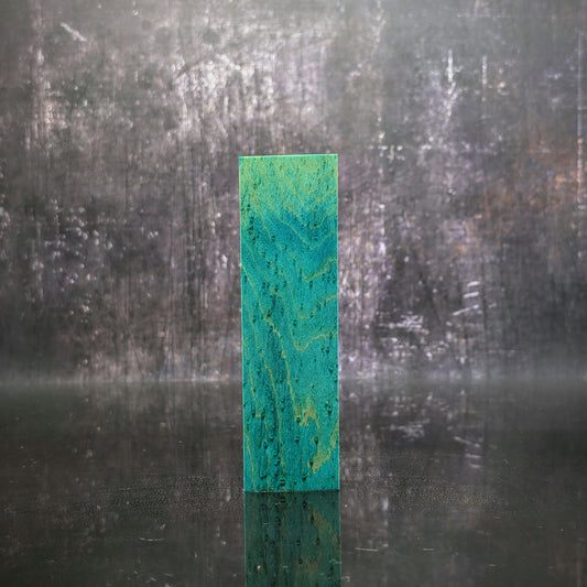 Blue Birdseye Maple Stabilised Handle Block