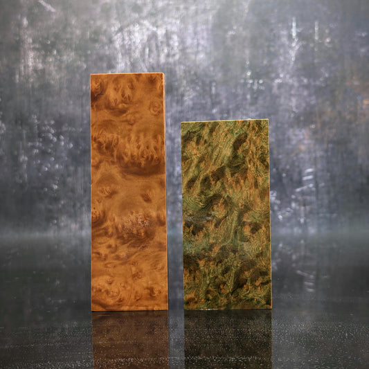 Red Wood Stabilised Handle Blocks