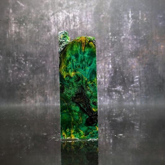 Double-Dyed Stabilised Spalted Chestnut Handle Block