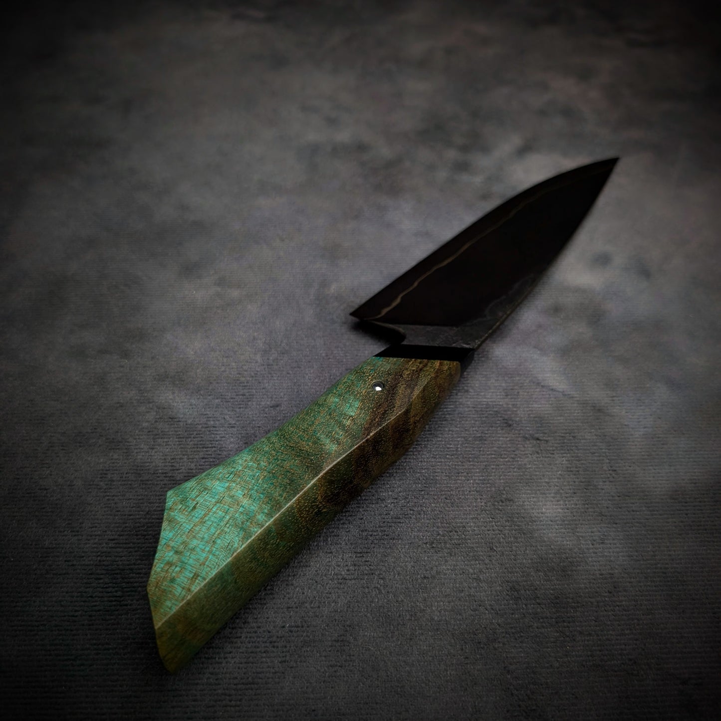 170mm Sea Blue Utility Knife | Handmade Kitchen Knives