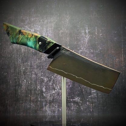 115mm Rainbow Nakiri Veg Knife | Handmade Kitchen Knives