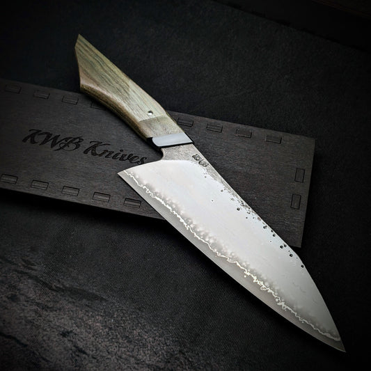 210mm Stainless San-Mai Chef Knife | Handmade Kitchen Knives-KWB Knives