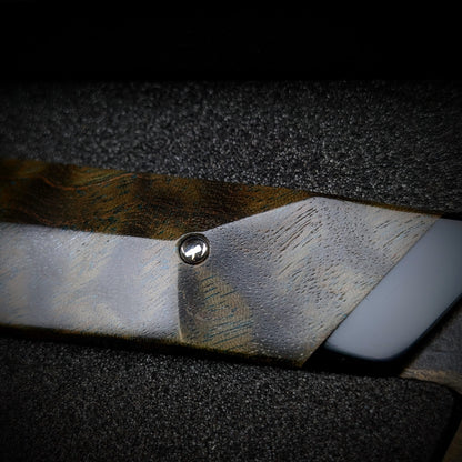 130mm Nickel Damascus Nakiri Veg Knife | Handmade Kitchen Knives-KWB Knives