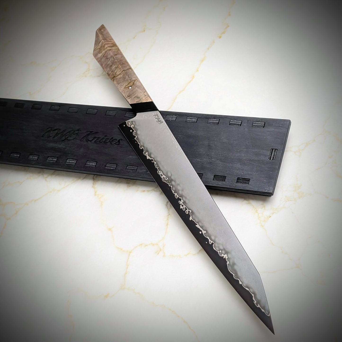 285mm Stainless San-Mai Carving Knife | Handmade Kitchen Knives