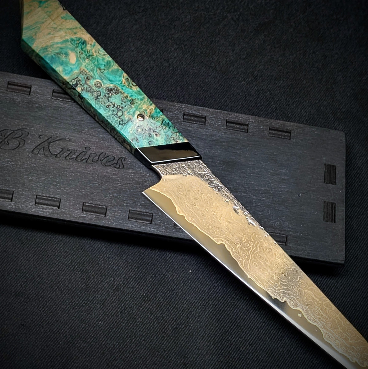 170mm Nickel Damascus Honesuki Petty Knife  | Handmade Kitchen Knives