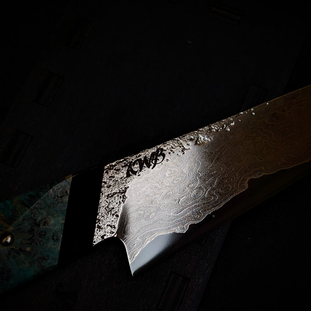 170mm Nickel Damascus Honesuki Petty Knife  | Handmade Kitchen Knives