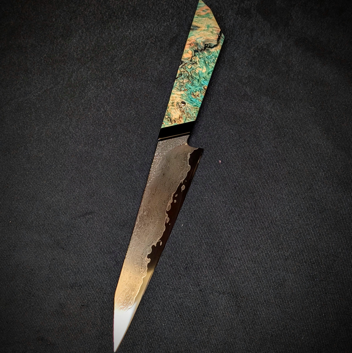 170mm Nickel Damascus Honesuki Petty Knife  | Handmade Kitchen Knives