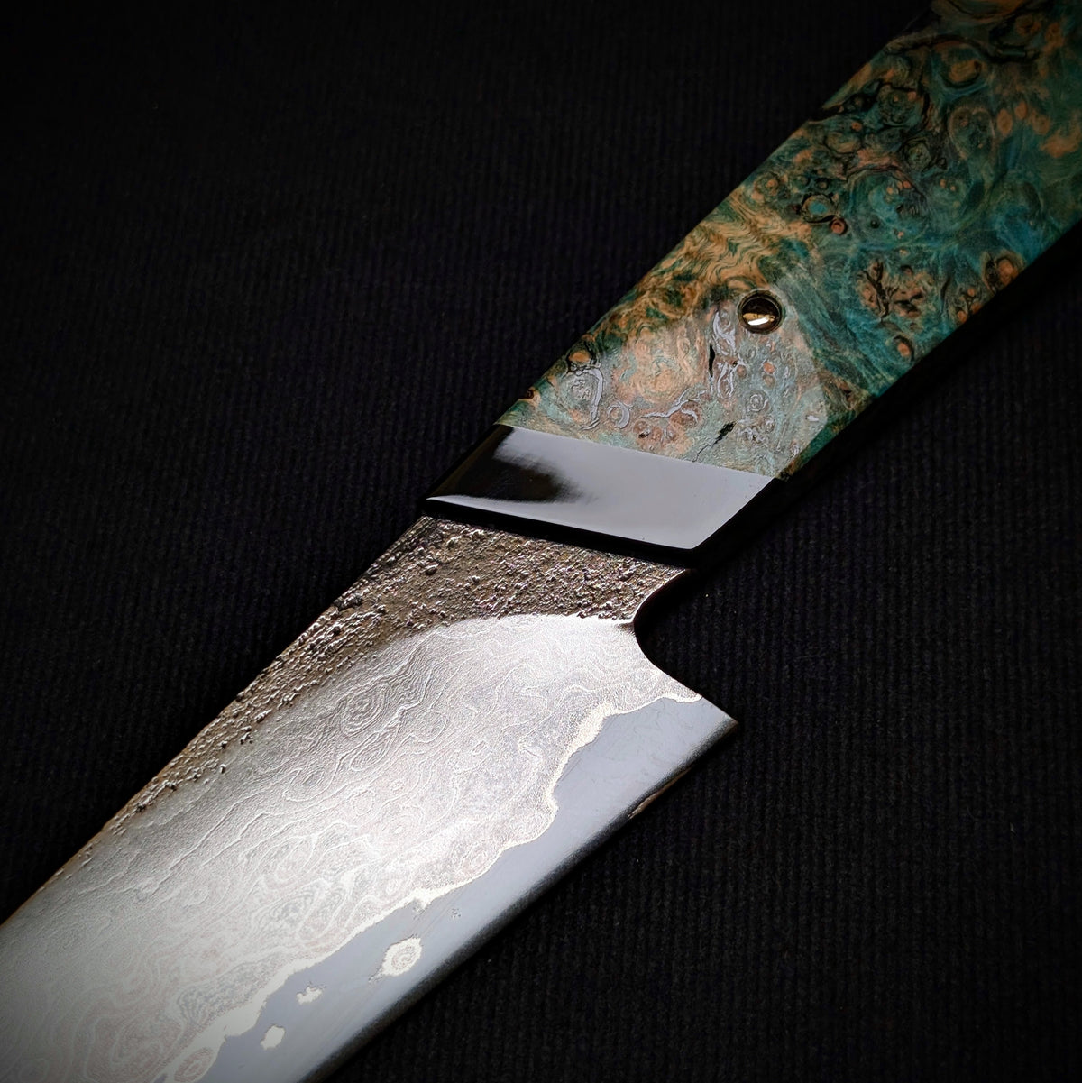 170mm Nickel Damascus Honesuki Petty Knife  | Handmade Kitchen Knives