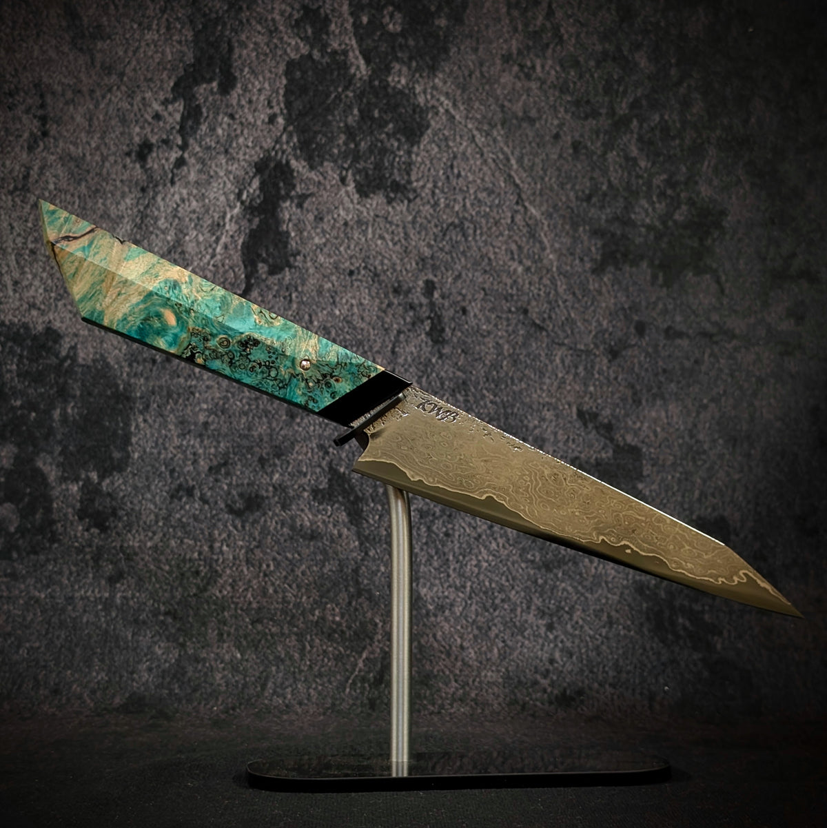 170mm Nickel Damascus Honesuki Petty Knife  | Handmade Kitchen Knives