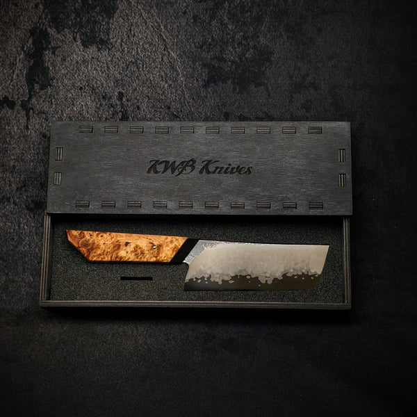 125mm Stainless San-Mai Nakiri Veg Knife | Handmade Kitchen Knives