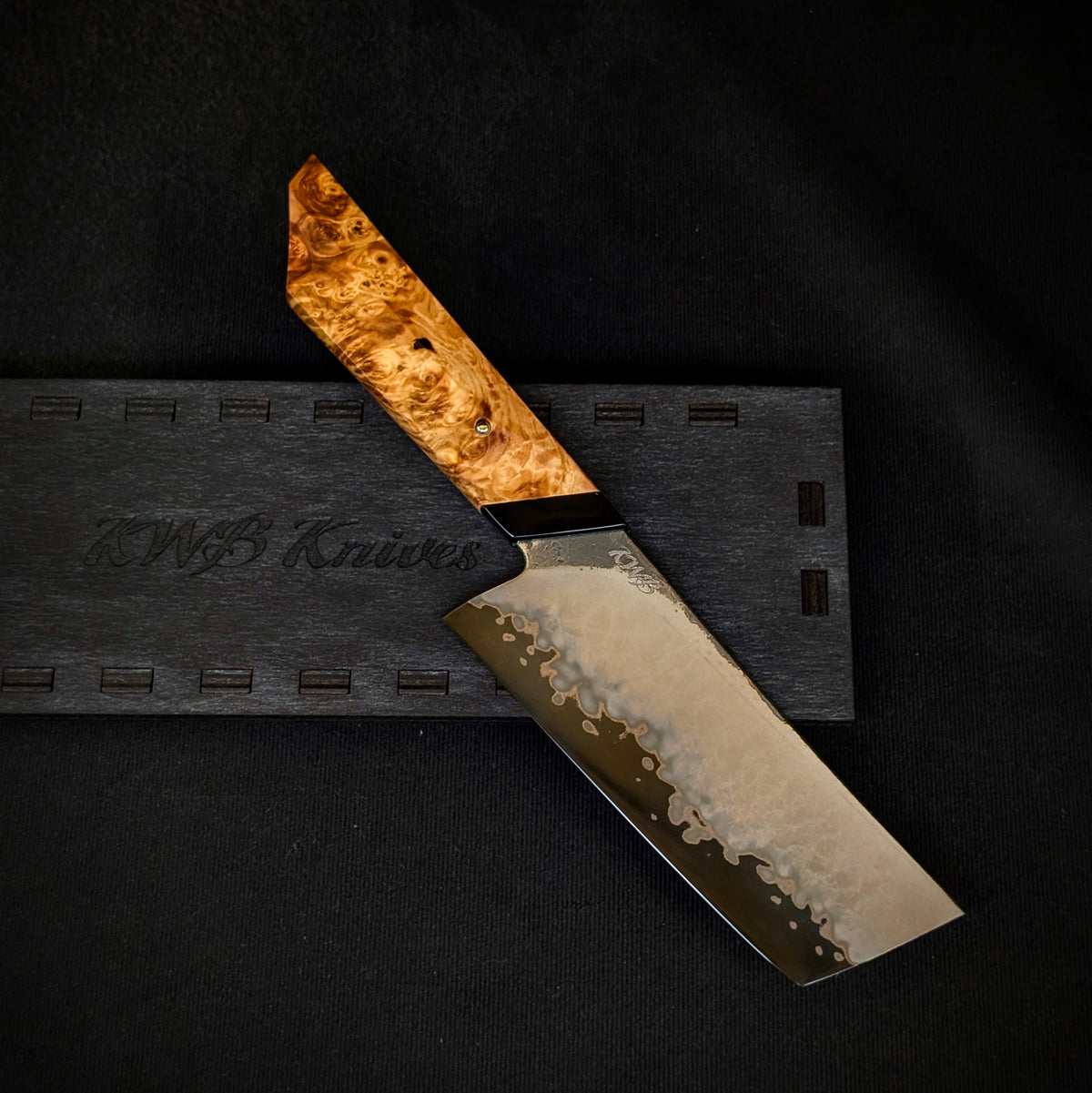 125mm Stainless San-Mai Nakiri Veg Knife | Handmade Kitchen Knives
