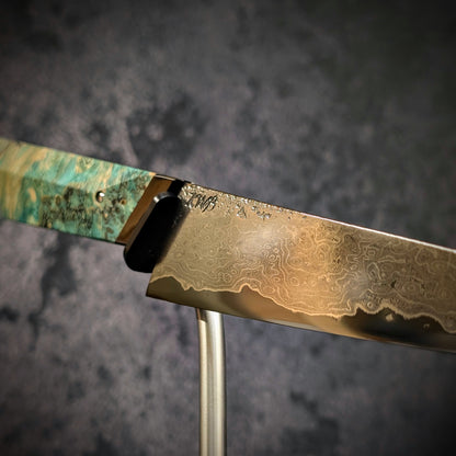 170mm Nickel Damascus Honesuki Petty Knife  | Handmade Kitchen Knives