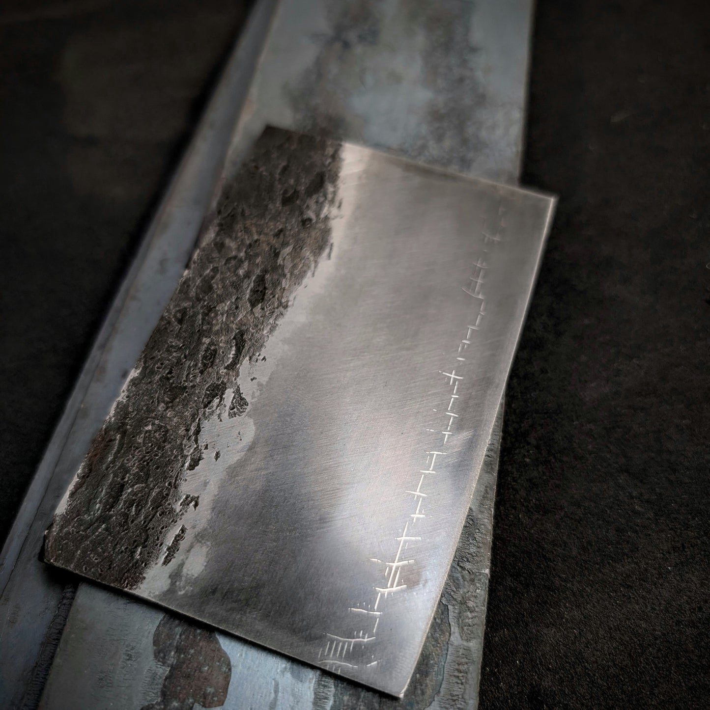 Barbed wire San-Mai 80crv2 Knife Making Steel Billet - KWB Knives