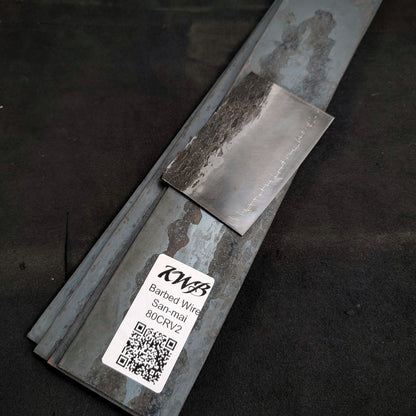 Barbed wire San-Mai 80crv2 Knife Making Steel Billet - KWB Knives