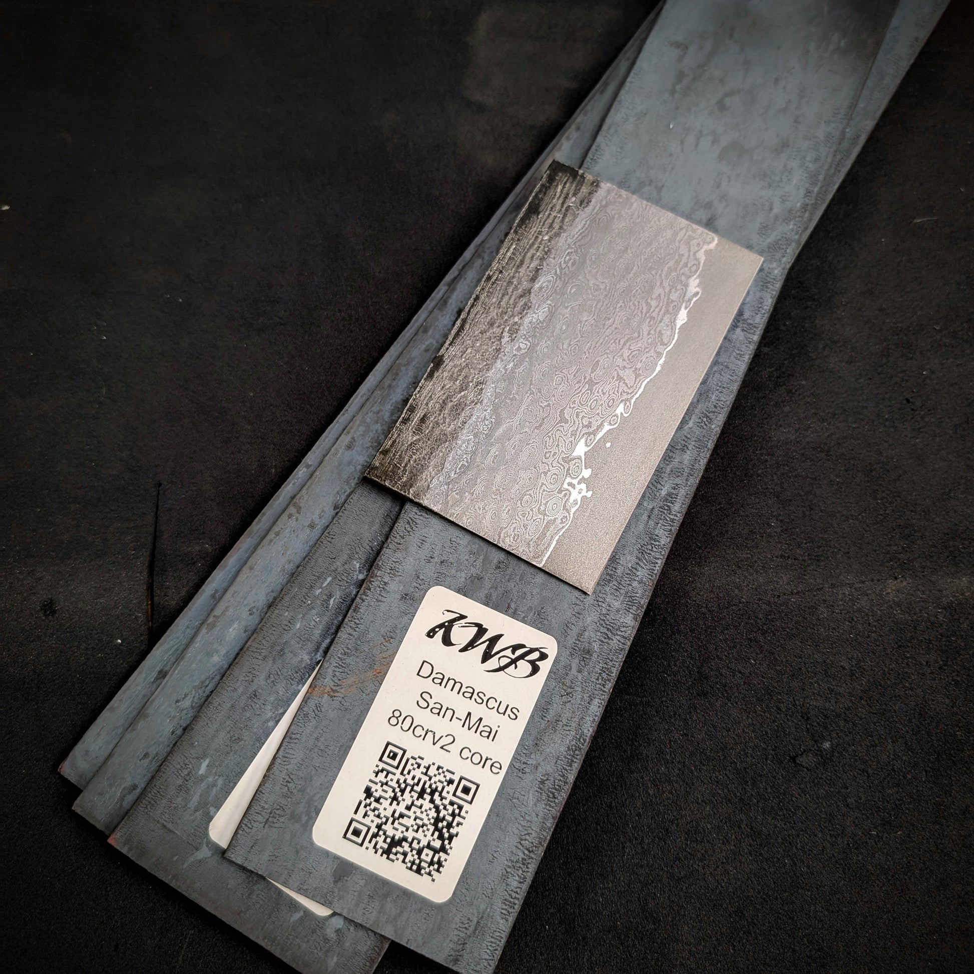 Damascus San-Mai Knife Making Steel Billet - KWB Knives