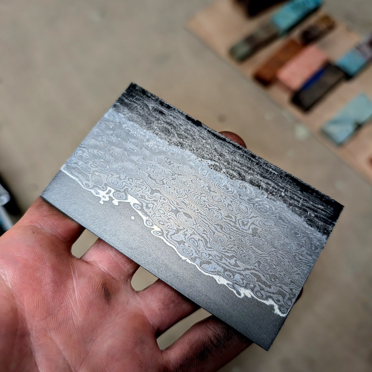 Damascus San-Mai Knife Making Steel Billet - KWB Knives