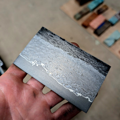 Damascus San-Mai Knife Making Steel Billet - KWB Knives