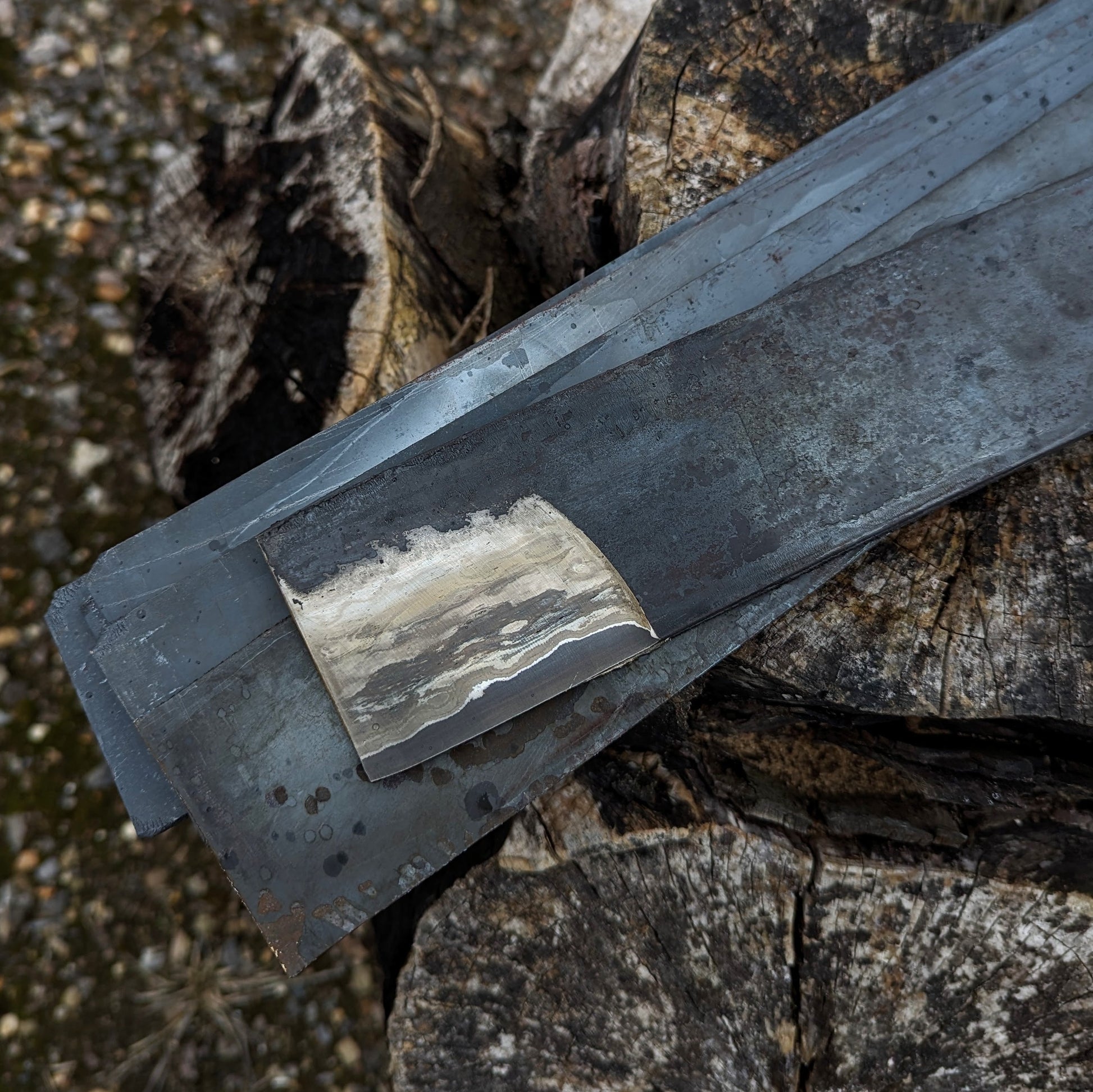 Wrought iron San-Mai Knife Making Steel Billet - KWB Knives